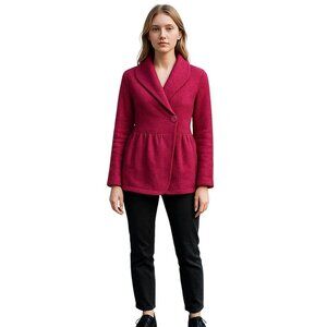 Newport News XL Fuchsia Knit Retro Boho Sweater Button Closure Vintage Y2K NEW